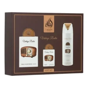 Lattafa vintage radio gift set 3 piezas