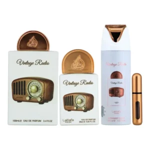 Lattafa vintage radio gift set 3 piezas